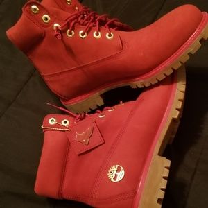 LIMITED EDITION RED TIMBERLAND BOOTS SIZE 9